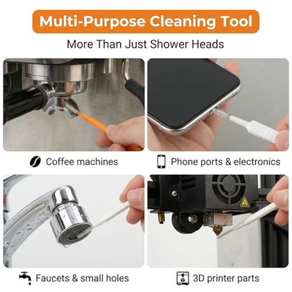 90 Pcs Shower Head Cleaner Set, Small Hole Nozzle Unclogger Tool with Stainless Steel Pins & Detail Cleaning Brushes, Unclogging Picks for Showerhead, Faucet and 3D Printer