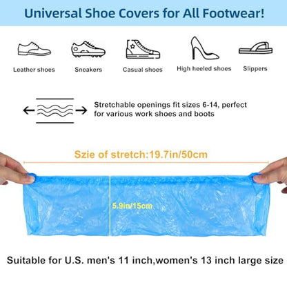 LYSHIYI 1000 Pcs Shoe Covers Disposable, Non-Slip, Reliable Shoe Covers for Indoors, 15.7'' Adjustable Size Great Value Boot Covers for Home, Hospitals, and Businesses - size: Men's US 11–13 / Women's US 12+