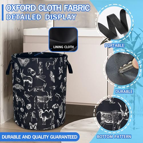 Animal Silhouettes Laundry Basket Foldable Oxford Cloth 18.9 x 16.5 Inch - color: Animal Silhouettes
