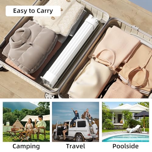 BIREN Clothes Drying Rack Foldable Extending Laundry Rack with 16 Clips Collapsible Clothing Rack Space-Saving Clothing Racks for Hanging Clothes, Indoor, Camping, Balcony, Outdoor - color: White