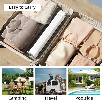 BIREN Clothes Drying Rack Foldable Extending Laundry Rack with 16 Clips Collapsible Clothing Rack Space-Saving Clothing Racks for Hanging Clothes, Indoor, Camping, Balcony, Outdoor - color: White