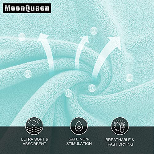 MOONQUEEN Ultra Soft Premium Washcloths Set - 12 x 12 inches - 72 Pack - Quick Drying - Highly Absorbent Coral Velvet Bathroom Wash Clothes (Frozen Blue) - color: Frozen Blue, size: 12 x 12 Inch(Pack of 72)