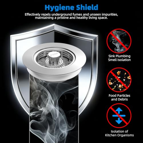 Hibbent Metal Kitchen Sink Drain Strainer and Stopper, Stainless Steel - color: Stainless Steel