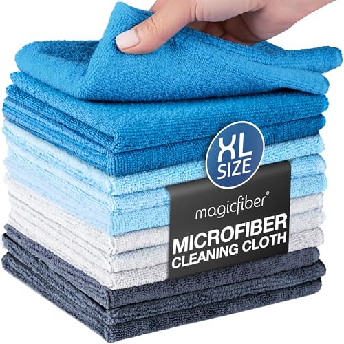 MagicFiber Microfiber Cleaning Cloth, Rags & Dish Towels, 12pk, Large 13x11