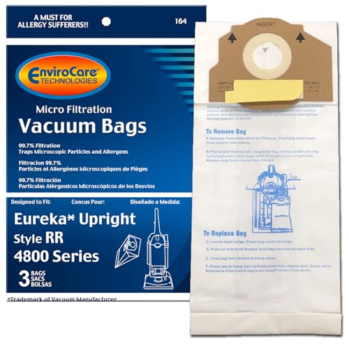 EnviroCare Replacement Micro Filtration Vacuum Cleaner Bags Designed to Fit Eureka RR Uprights 3 Pack