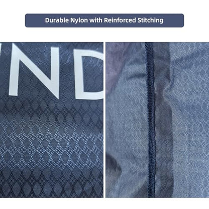 GOGOODA Travel Laundry Bags Reusable Dirty Clothes Bag with Handle - color: Navy Blue & Green