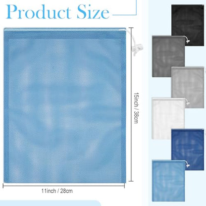 Frienda 6 Pack Mesh Drawstring Bags 11x15 Inch for Toys - color: Base Color