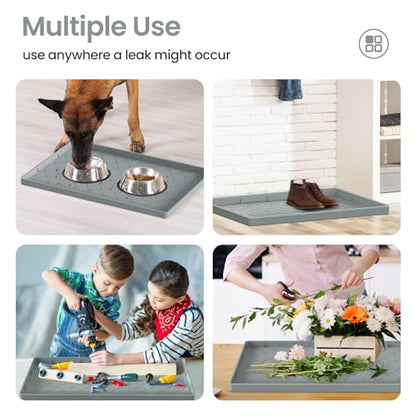Mateeylife Under Sink Mat Kitchen Waterproof，Silicone Sink Tray 22"X31" - color: Bronze, size: 22''W x 31''L