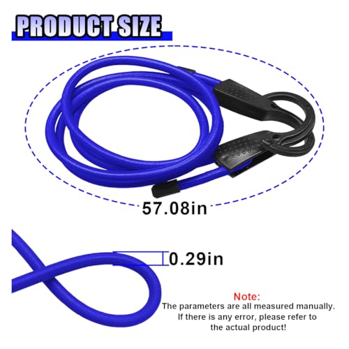YoRise Rubber Car Bungee Cords with Hooks, 57.08" Adjustable Car Clothesline, Heavy Duty Portable Cloth Elastic Cord, Vehicle Travel Essential Accessories for Cars, SUVs, Trucks (Blue)