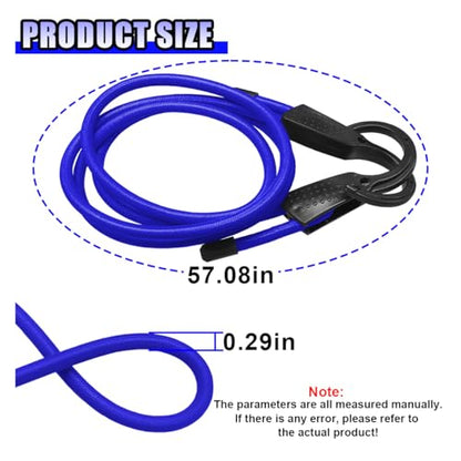 YoRise Rubber Car Bungee Cords with Hooks, 57.08" Adjustable Car Clothesline, Heavy Duty Portable Cloth Elastic Cord, Vehicle Travel Essential Accessories for Cars, SUVs, Trucks (Blue)