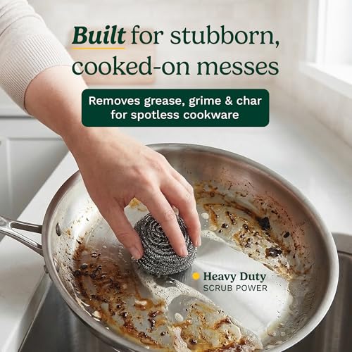 Cuisinart Stainless Steel Wool Scrubber, 12-Pack, Heavy Duty