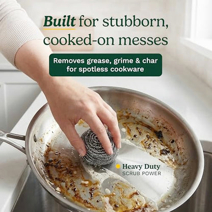 Cuisinart Stainless Steel Wool Scrubber, 12-Pack, Heavy Duty