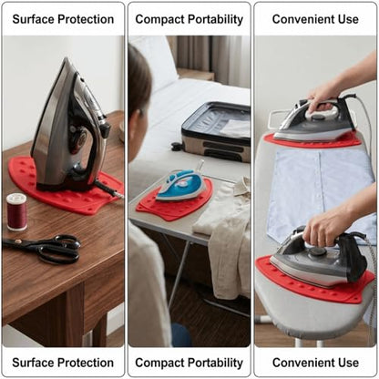 10.6x5.5 Inch Silicone Ironing Mat for Hot Iron Reusable Foldable Heat Resistancs Non-Slip Pad Food Grade Silicone Rest Pad for Table Protection
