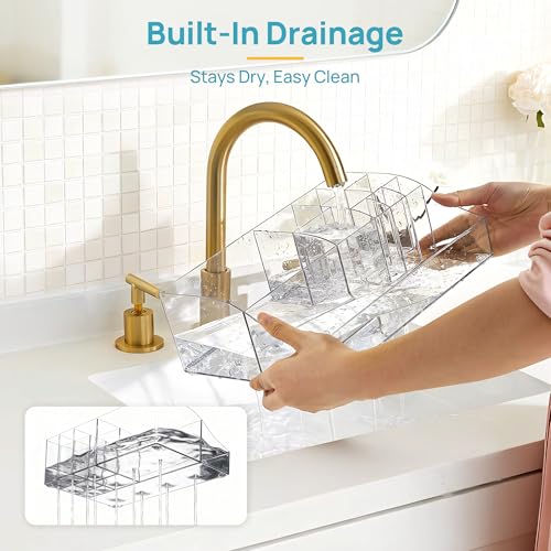 Vtopmart 5 PCS Bathroom Countertop Organizer Sets - color: Clear