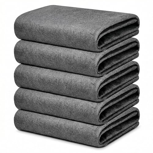 5 Pack Microfiber Cleaning Cloths (20x25cm) — Lightweight, Lint-Free & Streak-Free Towels for Delicate Surfaces, Electronics and Glass - size: 20*25CM