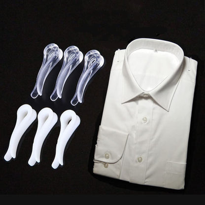 MEETOOT 150pcs Transparent Plastic Alligator Clip 39mm Shirt Fixing Packing Clip U Shape Plastic Clothespins for Ties Socks Pants Shirts - color: White