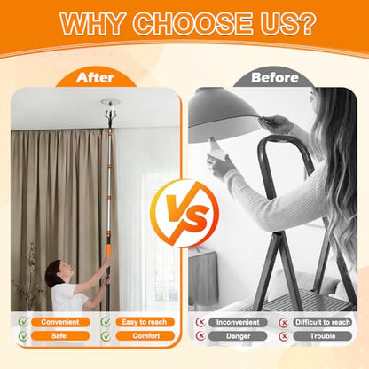 SISUPASSIE Telescoping Extension Pole, Reach to 30FT Telescoping Pole Multi-Purpose 5-24FT Lightweight, Sturdy with Universal Twist-on Metal Tip Extendable for Dusting Painting Window Cleaning - size: 24FT