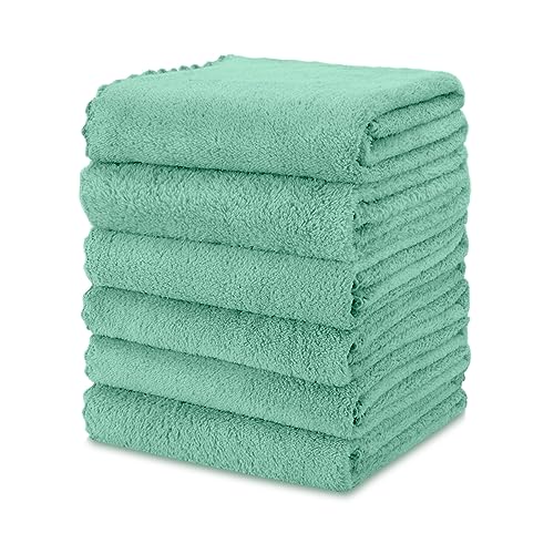 kimteny 6 Pack Microfiber Kitchen Dish Towels for Washing Dishes, Green - color: Green, size: 13x28 - 6 Pack