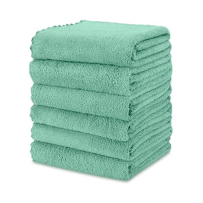 kimteny 6 Pack Microfiber Kitchen Dish Towels for Washing Dishes, Green - color: Green, size: 13x28 - 6 Pack