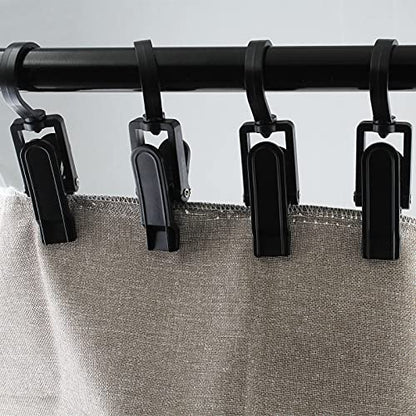 Jiozermi 20 PCS Laundry Hooks Clip, Plastic, Black - color: Black, size: 20