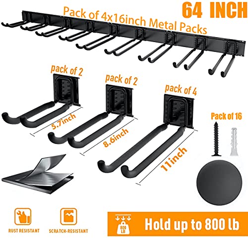 TORACK Tool Storage Rack Heavy Duty Garage Wall Mount Garden Tool Organizer - size: Metal Rack