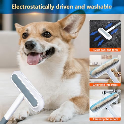 Newly Pet Hair Removal Tool for Cats & Dogs, Upgraded Reusable Washable Pet Hair Remover 4 in 1 Set for Laundry, Couch, Car Seat, Carpet, Clothing and Bedding