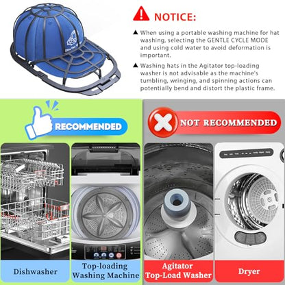 Eiito Hat Washer for Washing Machine, 2 Pack Hats Cleaner - color: Black 2 Pack-4Pcs