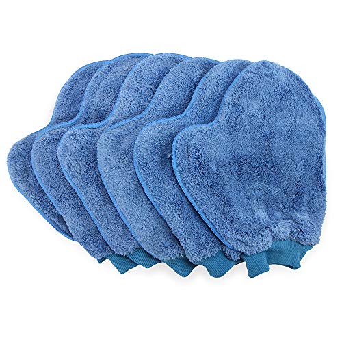 Arkwright Microfiber Cleaning Dusting Mitts - (Pack of 6) Smart Choice Quick Dry Dust Mitt Glove, Duster for Home Furniture, Car and Household Polishing, Blue