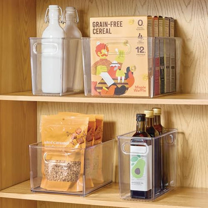 iDesign Tall Plastic Storage Bin with Handles, Set of 2, Clear - style: Pack of 2