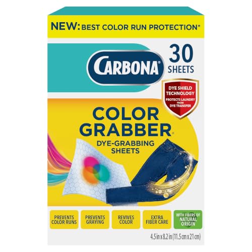 Carbona Color Grabber (30 Sheets), Prevents Color Runs & Dye Transfer in Mixed Loads, Helps Prevent Graying, Revives Colors, Plant-Based Fibers - size: 30 Count (Pack of 1)