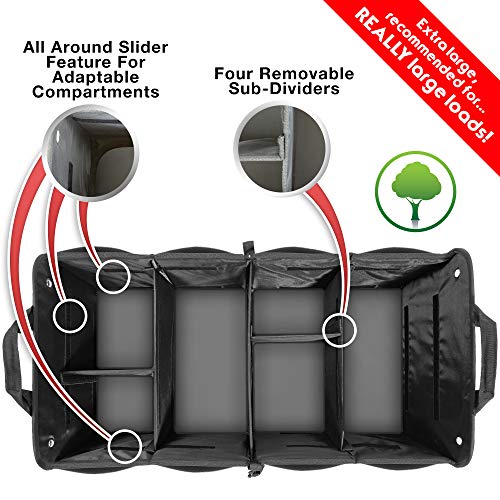 Car Trunk Organizer for SUV, Truck & Auto Cargo Storage, XL Black - color: Black, size: ExtraLarge