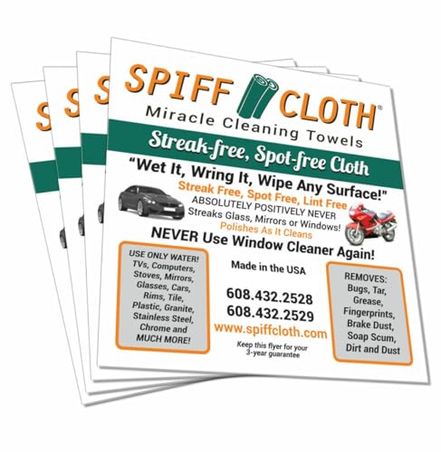 4-Count, Miracle Cleaning Towels, Streak-Free, Cleans with Just Water, 16" x 16" Reusable Washable Cloths