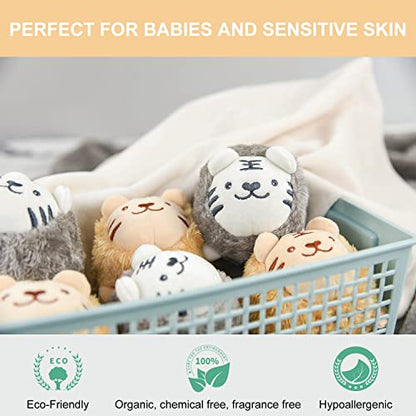 XL Size Wool Dryer Balls 6 Pcs - Over 2000 Loads,Lovely Tiger Appearance-Reusable,Hypoallergenic Baby Safe & Chemical Free to Reduce Sticky Wool When Drying & Shorten Drying Time… - color: Tiger