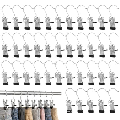 40 PCS Pants Hangers with Clip - Space Saving Legging Organizer for Closet Hanging, Yoga Pants Hangers Clip Hangers Closet Organization and Storage for Jeans,Shorts,Skirts,Hats