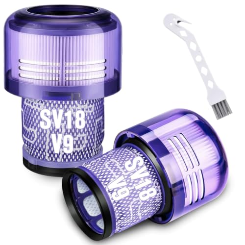 Dyson V9 Filter, 2-Pack Premium HEPA Replacement Filters for Dyson Sv18 V9 - size: 2 V9/Sv18 Purple Filters