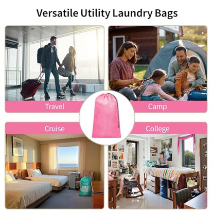 F-color Travel Laundry Bags - Dirty Clothes Travel Bag for Cruise, 24x36 in - color: 1-Pack, Pink