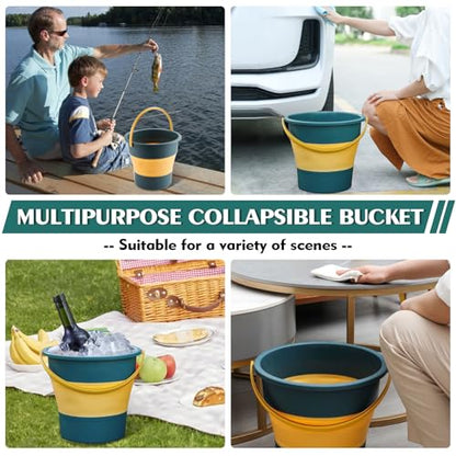 Collapsible Bucket 1.3 Gallon/5L Small Capacity Foldable Cleaning Buckets - color: Small Blue