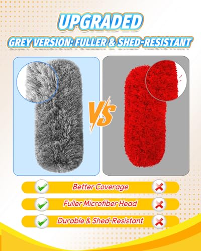 KEEPOW 4 Pack Upgraded Duster Refills Compatible with OXO Extendable Duster - color: Grey-4 Pack