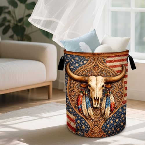 Cow Laundry Basket Waterproof Laundry Hamper Foldable Laundry Bag with Handles for Bedroom, Bathroom, Office, Clothes Storage - color: Cow