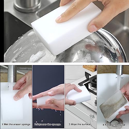 2X Density Magic Sponge Eraser,Multi-Functional Household Cleaning Kitchen Dish Sponge for Furniture,Extra Thick and Long Lasting Melamine Cleaning Sponges for Bathroom,Floor, Wall Cleaner (10) - color: 2x-10