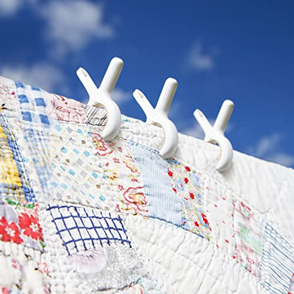 24 Pack Plastic Clothes Pins with Strong Anti-Rust Springs,Heavy Duty Beach Towel Clips,Laundry Clothespins to Keep Your Towel, Clothes, Blankets to Dry on Clothesline and Hanging Rack - color: 24 Pack