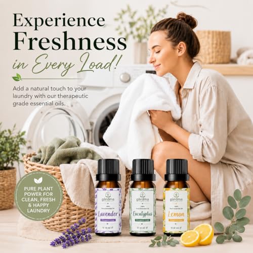 Essential Oils for Laundry, Dryer Balls & Diffusers | 30ml | 3 Pack of the Most Sought-After Scents for Aromatherapy | Lavender, Eucalyptus, Lemon - color: Top 3 Essential Oil Set