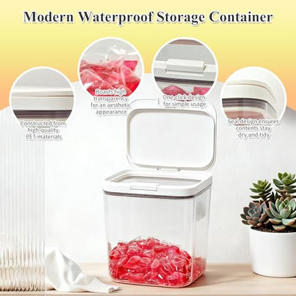 Gute Laundry Pod Holder with Lid,186oz Sealed Pop-Up Dispenser for Pods - color: 5.5L