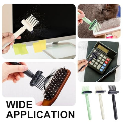 2 Pack Hair Brush Cleaning Tool, 2-in-1 Cleaner Tool, Portable Cleaning Tool Set for Brush Comb Keyboard, Remover Rake for Removing Hair Dust, Home and Salon Use(Black&White) - color: Cleaner-2PcsBlack&White