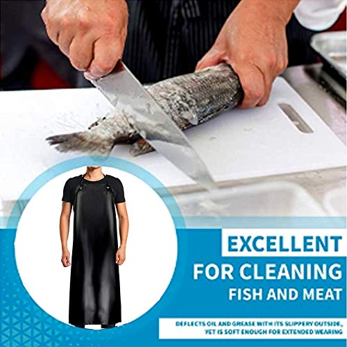 K Y KANGYUN 3 Pack Men's Black Waterproof Rubber Vinyl Work Apron- 43"x29" Heavy Duty Model,Best for Staying Dry When Dishwashing, Lab Work, Butcher, Dog Grooming, Cleaning Fish - color: Black-3 Pack