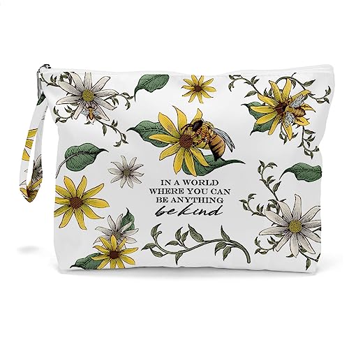 Fokongna Wet Dry Bag, Waterproof Large Capacity Travel Cosmetic Bag, Toiletry Bag, Diaper Bag, Multipurpose for Women, Girls, Mom, Sister, Friends - color: BeeFlower06