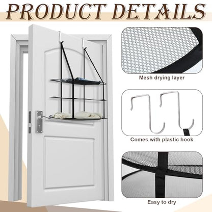 2 Pcs 3 Tier Sweater Drying Rack Flat, Black, 30 x 23.7 x 35.4 Inch - color: Black, size: 30 x 23.7 x 35.4 Inch