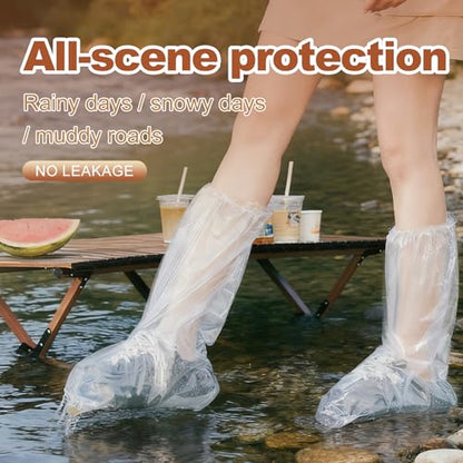15 Pairs Rain Shoe Covers for Men Women Disposable Waterproof - color: White-tall-15pairs