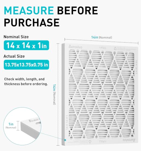 Refillable 14x14x1 Air Filter MERV 8, Reusable Frame & 6 Refills - size: 14" x 14" x 1"
