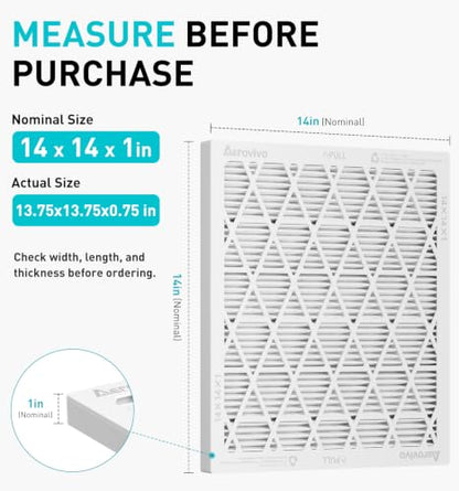 Refillable 14x14x1 Air Filter MERV 8, Reusable Frame & 6 Refills - size: 14" x 14" x 1"